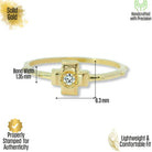 14K Solid Gold Cross Ring with Simulated Diamond – Christian Faith Jewelry Religious
