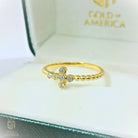 14K Solid Gold Cross Ring with Simulated Diamond – Faith Jewelry Christian Gift for Women