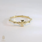 14K Solid Gold Cross Rosary Ring Christian Gift for Women & Men