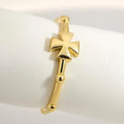 14K Solid Gold Cross Rosary Ring Christian Gift for Women & Men