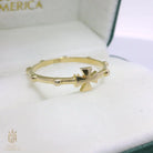 14K Solid Gold Cross Rosary Ring Christian Gift for Women & Men