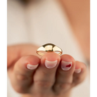 14K Solid Gold Curve Dome Gold Ring - Rings