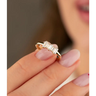 14K Solid Gold CZ Baguette Ring - Rings