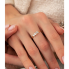 14K Solid Gold CZ Baguette Ring - Rings