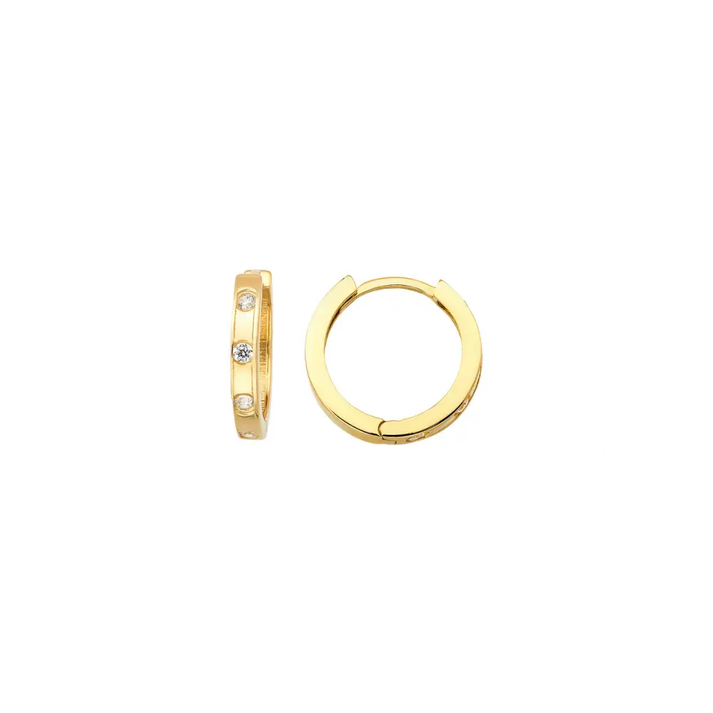 14K Solid Gold Dainty Earrings - Earrings