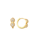 14K Solid Gold Dainty Gemstone Hoop Earring - Earrings