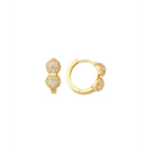 14K Solid Gold Dainty Gemstone Hoop Earring - Earrings