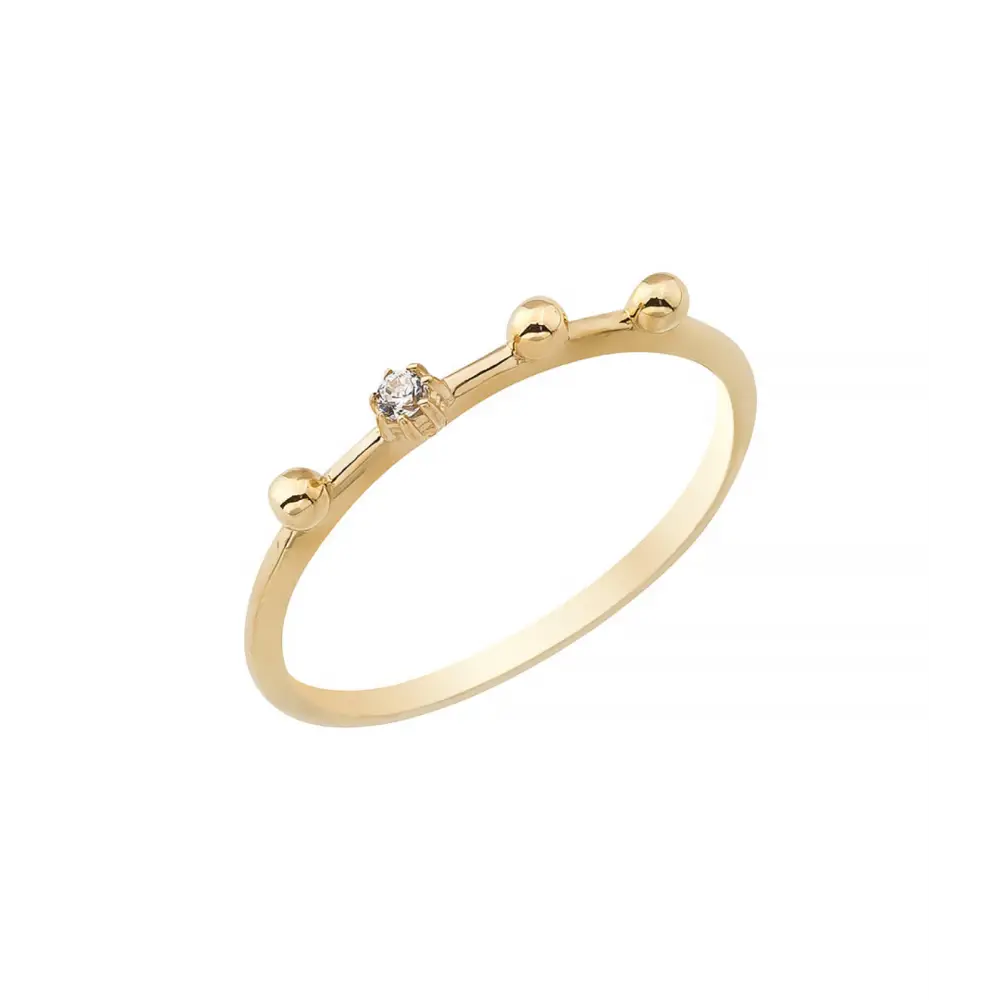 14K Solid Gold Dainty Stackable Ring - Women