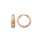 14K Solid Gold Diamond-Cut Dome Huggie Hoop Earrings | Wide Hoops for Women - Single (1 Earring) / 14K Rose Gold - Hoop