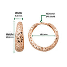 14K Solid Gold Diamond-Cut Dome Huggie Hoop Earrings | Wide Hoops for Women - Hoop Earrings