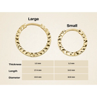 14K Solid Gold Diamond-Cut Huggie Hoop Earrings | 10.8mm & 13.5mm Hoops for Women - Hoop Earrings