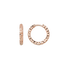 14K Solid Gold Diamond-Cut Huggie Hoop Earrings | 10mm & 12mm Statement Hoops for Women - Single Small / 14K Rose Gold
