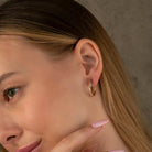 14K Solid Gold Diamond-Cut Huggie Hoop Earrings | 10mm & 12mm Statement Hoops for Women - Hoop Earrings