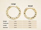 14K Solid Gold Diamond-Cut Huggie Hoop Earrings | 10mm & 12mm Statement Hoops for Women - Hoop Earrings