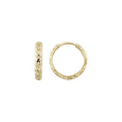 14K Solid Gold Diamond-Cut Huggie Hoop Earrings | 11.5mm & 14mm Everyday Hoops for Women - Hoop Earrings