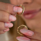 14K Solid Gold Diamond-Cut Huggie Hoop Earrings | 11.5mm & 14mm Everyday Hoops for Women - Hoop Earrings