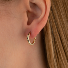 14K Solid Gold Diamond-Cut Huggie Hoop Earrings | 11.5mm & 14mm Everyday Hoops for Women - Hoop Earrings