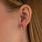 14K Solid Gold Diamond-Cut Huggie Hoop Earrings | 11.5mm & 14mm Everyday Hoops for Women - Hoop Earrings