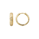 14K Solid Gold Diamond-Cut Huggie Hoop Earrings | 16mm Everyday Hoops for Women 4.5mm Wide - Single (1 Earring) / 14K