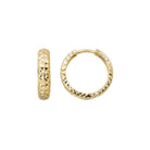 14K Solid Gold Diamond-Cut Huggie Hoop Earrings | 16mm Everyday Hoops for Women 4.5mm Wide - Single (1 Earring) / 14K
