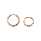 14K Solid Gold Diamond-Cut Huggie Hoop Earrings – Minimalist Everyday Hoops 11mm 13.5mm - Hoop Earrings