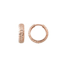 14K Solid Gold Diamond-Cut Huggie Hoop Earrings – Minimalist Everyday Hoops 11mm 13.5mm - Single Small / 14K Rose Gold