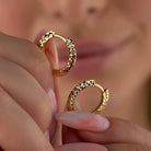 14K Solid Gold Diamond-Cut Huggie Hoop Earrings | Shiny Minimalist Hoops | Set of 2 Gift for Her - Hoop Earrings