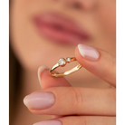 14K Solid Gold Double Birthstone Ring - Rings