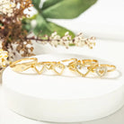 14K Solid Gold Double Heart Ring Present - Rings