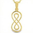 14K Solid Gold Double Infinity Necklace Vertical Knot Pendant Charm Eternal Love Jewelry Anniversary Gift for Her