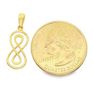 14K Solid Gold Double Infinity Necklace Vertical Knot Pendant Charm Eternal Love Jewelry Anniversary Gift for Her