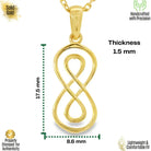 14K Solid Gold Double Infinity Necklace Vertical Knot Pendant Charm Eternal Love Jewelry Anniversary Gift for Her