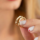 14K Solid Gold Faceted Hoop Earrings | Handcrafted Stackable Hoops for Women - Hoop Earrings