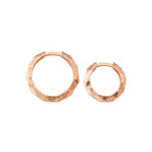 14K Solid Gold Faceted Hoop Earrings | Handcrafted Stackable Hoops for Women - Hoop Earrings