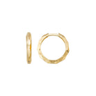 14K Solid Gold Faceted Hoop Earrings | Handcrafted Stackable Hoops for Women - Single Small / 14K Yellow Gold - Hoop