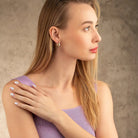 14K Solid Gold Faceted Hoop Earrings | Handcrafted Stackable Hoops for Women - Hoop Earrings