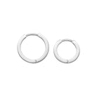 14K Solid Gold Flat Edge Huggie Hoop Earrings | 10.8mm & 13.5mm Everyday Stacking Hoops for Women - Hoop Earrings