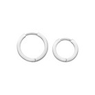 14K Solid Gold Flat Edge Huggie Hoop Earrings | 10.8mm & 13.5mm Everyday Stacking Hoops for Women - Hoop Earrings