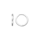 14K Solid Gold Flat Edge Huggie Hoop Earrings | 10.8mm & 13.5mm Everyday Stacking Hoops for Women - Single Small / 14K