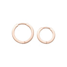 14K Solid Gold Flat Edge Huggie Hoop Earrings | 10.8mm & 13.5mm Everyday Stacking Hoops for Women - Hoop Earrings
