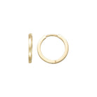 14K Solid Gold Flat Edge Huggie Hoop Earrings | 10.8mm & 13.5mm Everyday Stacking Hoops for Women - Single Small / 14K