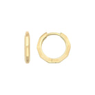 14K Solid Gold Flat Edge Huggie Hoop Earrings | 11mm Minimal Everyday Hoops for Women - Single (1 Earring) / 14K Yellow