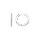 14K Solid Gold Flat Edge Huggie Hoop Earrings | 18mm Simple Everyday Hoops for Women - Single (1 Earring) / 14K White