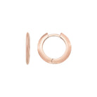 14K Solid Gold Flat Edge Huggie Hoop Earrings | 18mm Simple Everyday Hoops for Women - Single (1 Earring) / 14K Rose