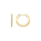 14K Solid Gold Flat Edge Huggie Hoop Earrings | 18mm Simple Everyday Hoops for Women - Hoop Earrings