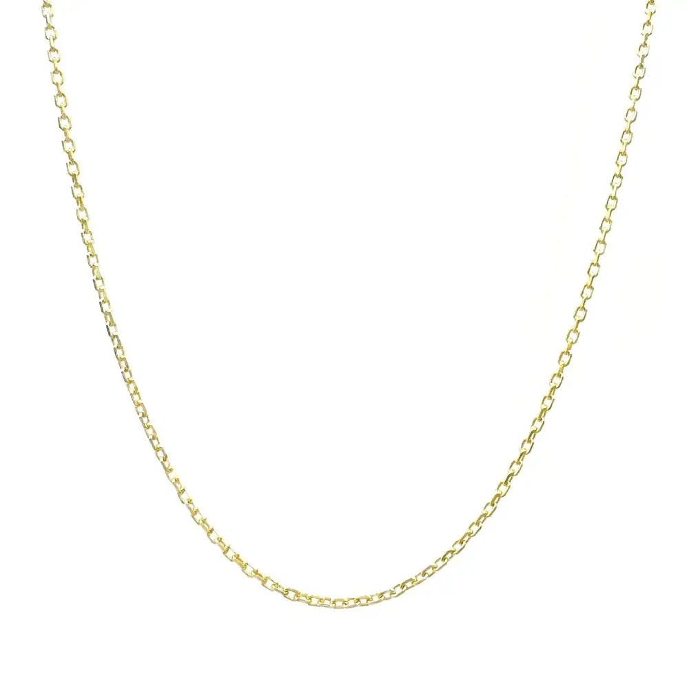 14K Solid Gold Force Chain 1mm 1.3mm 1.8mm 16-18-20-22 Inch Faceted Cable Necklace Dainty Gold Link Choker Jewelry Gift