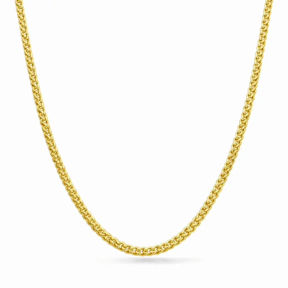 14K Solid Gold Franco Chain 1.15mm 18 inch Square Box Link Necklace Sturdy Pendant Chain Real Italian Gold Chain