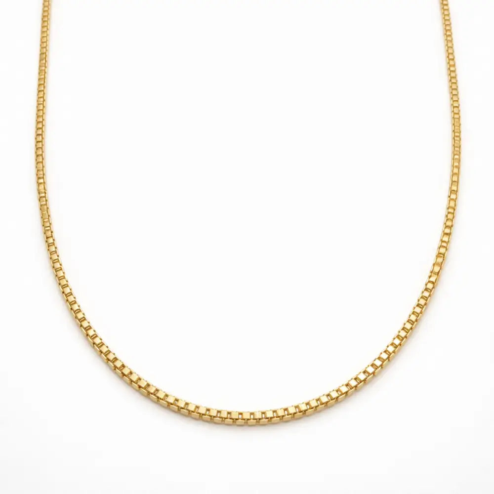 14K Solid Gold Franco Chain 1.15mm 18 inch Square Box Link Necklace Sturdy Pendant Chain Real Italian Gold Chain