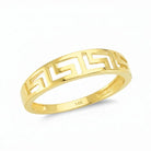 14K Solid Gold Greek Key Ring 3mm Meander Band