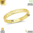 14K Solid Gold Greek Key Ring Byzantine Meander Band